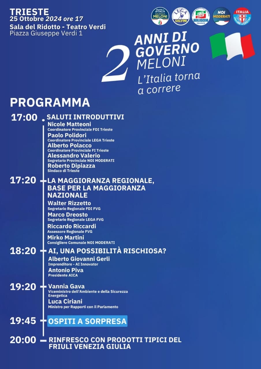 FdI Trieste - evento programma 25-10-2024