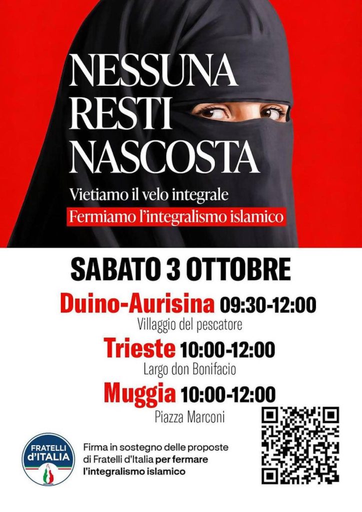 Nessuna resti nascosta vietiamo il velo integrale