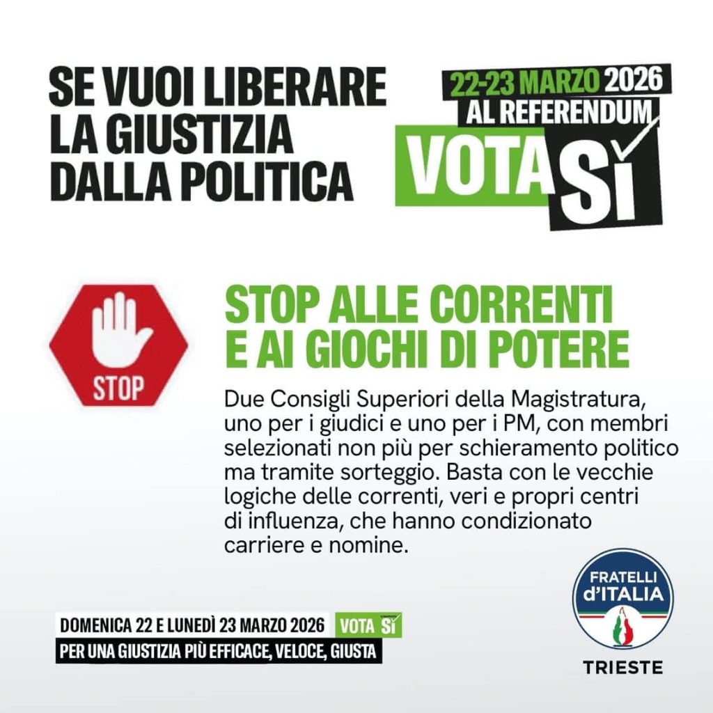 referendum giustizia stop correnti politiche