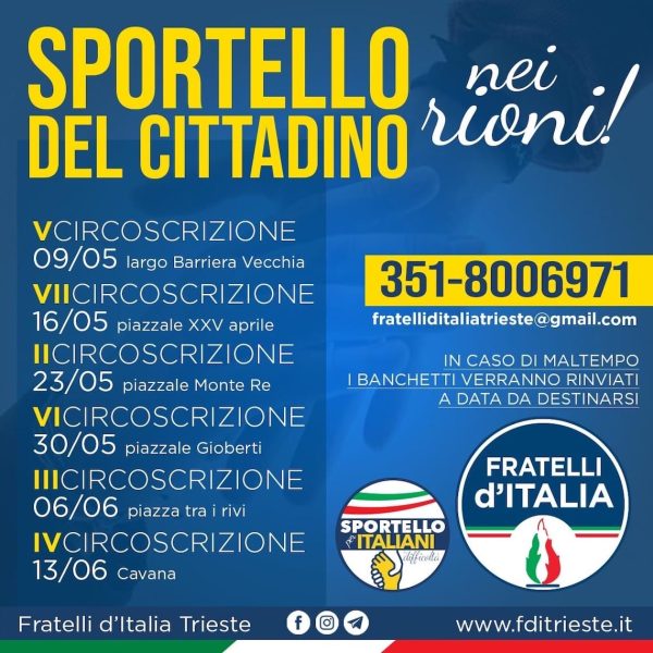 sportello del cittadino nei rioni - Trieste 2026